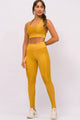 Conjunto Legging com Recorte Canelado Mostarda