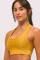 Conjunto Legging com Recorte Canelado Mostarda