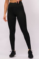 Legging Canelada com Recortes Preta