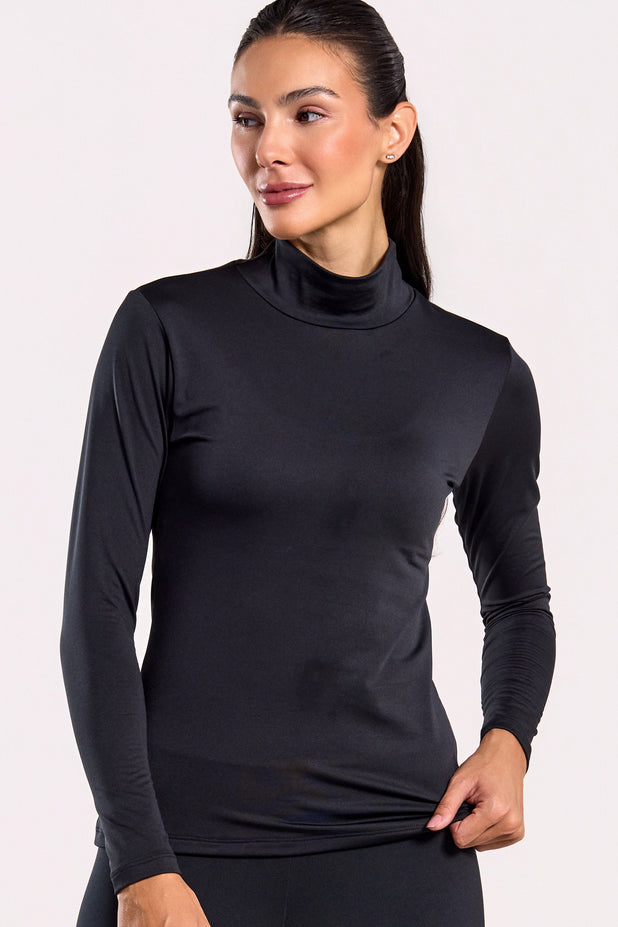 Blusa Térmica Gola Alta Preta