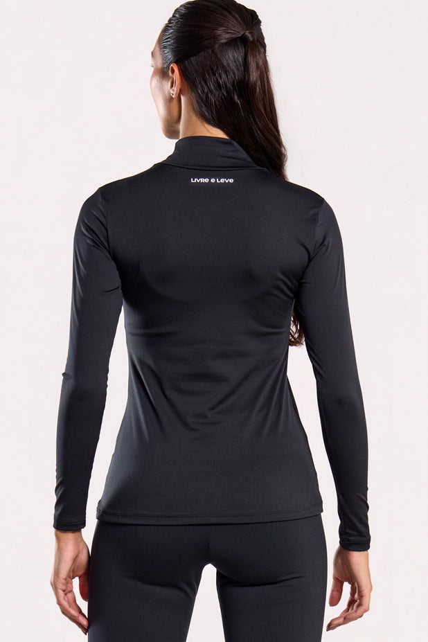 Blusa Térmica Gola Alta Preta