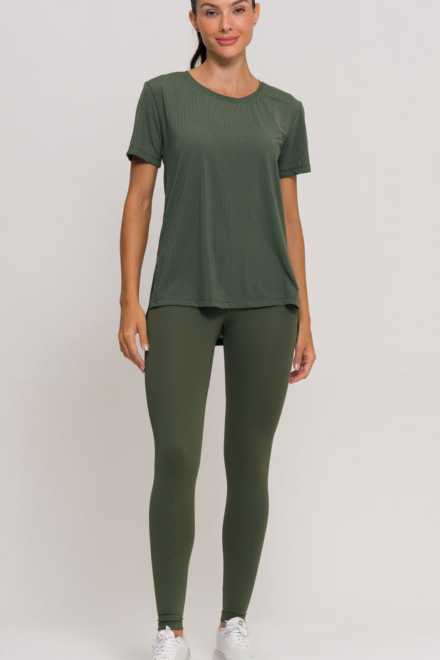 Blusa com Fenda Lateral Furadinha Verde