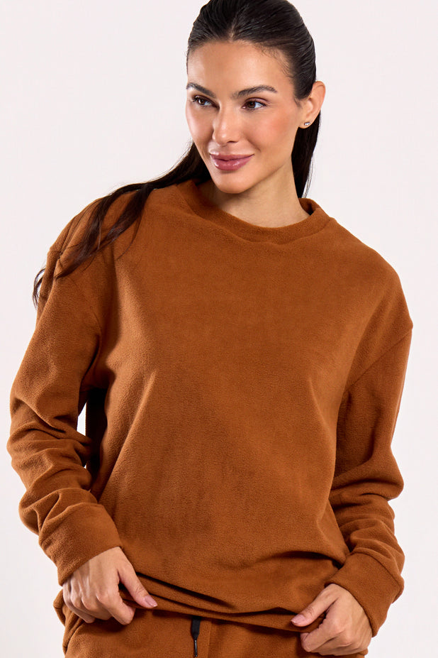 Conjunto Térmico de Fleece Marrom