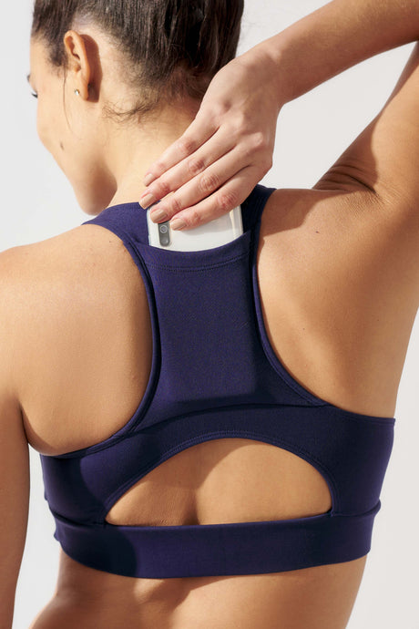 Top Fitness com Bolso Marinho